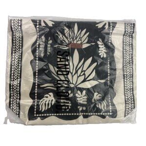 SAND CLOUD Natural Black Beige Lotus Beach Tote Cotton Canvas Bag